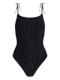 Emporio Armani monogram-pattern swimsuit - Black