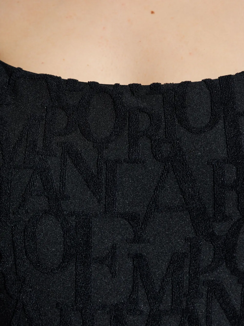 Shop Emporio Armani Monogram-pattern Swimsuit In Black
