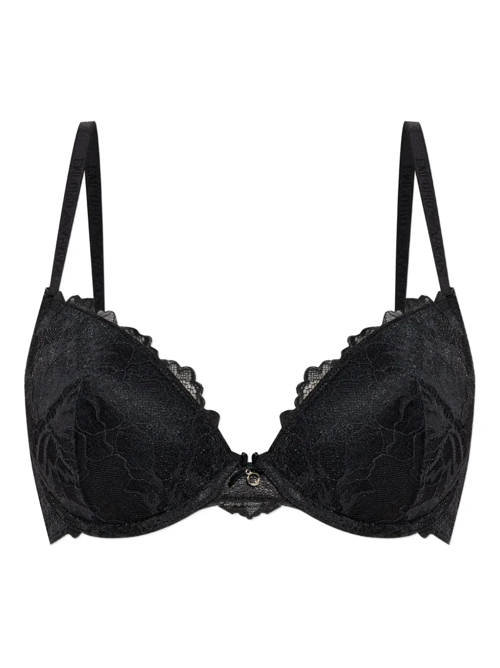 Emporio Armani Bh verfraaid met kant Zwart