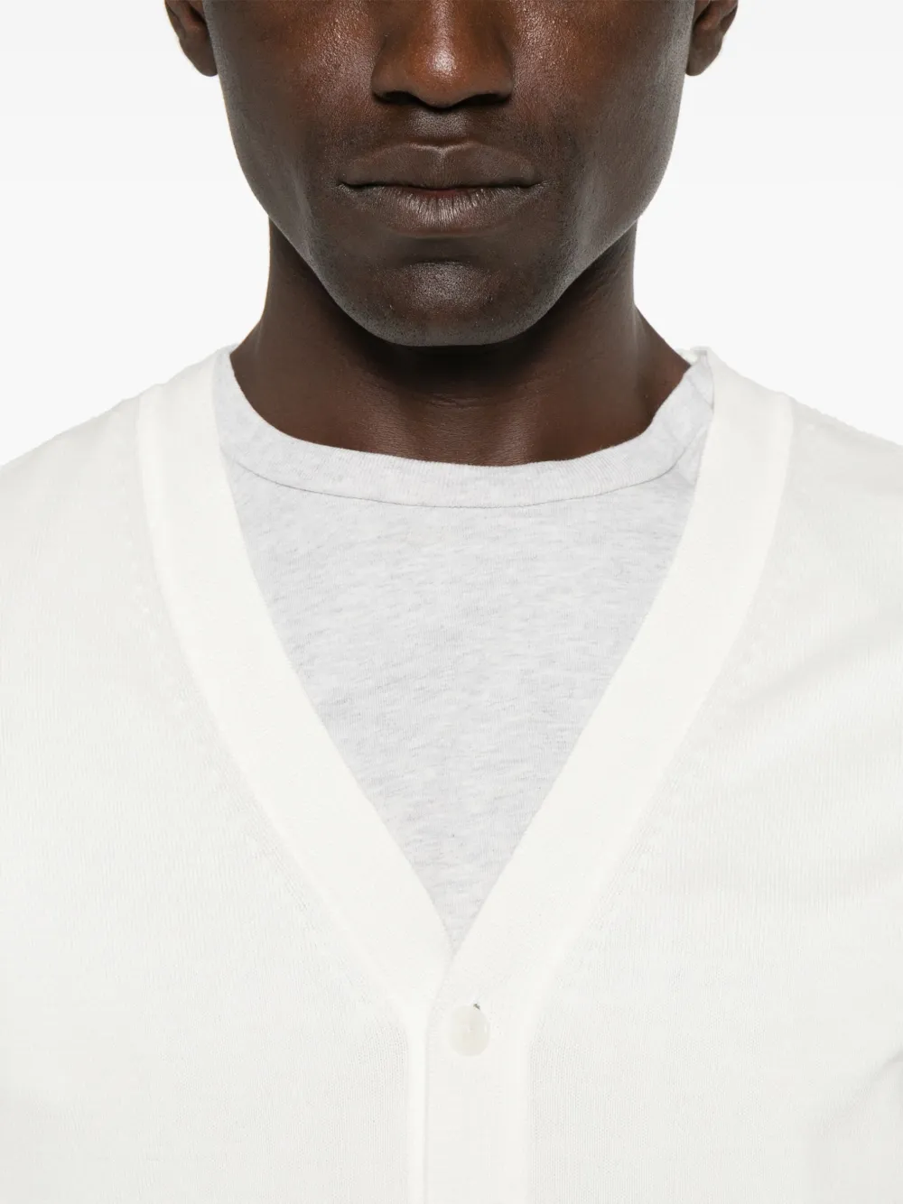 Shop C.p. Company Cotton Full-button Cardigan In White