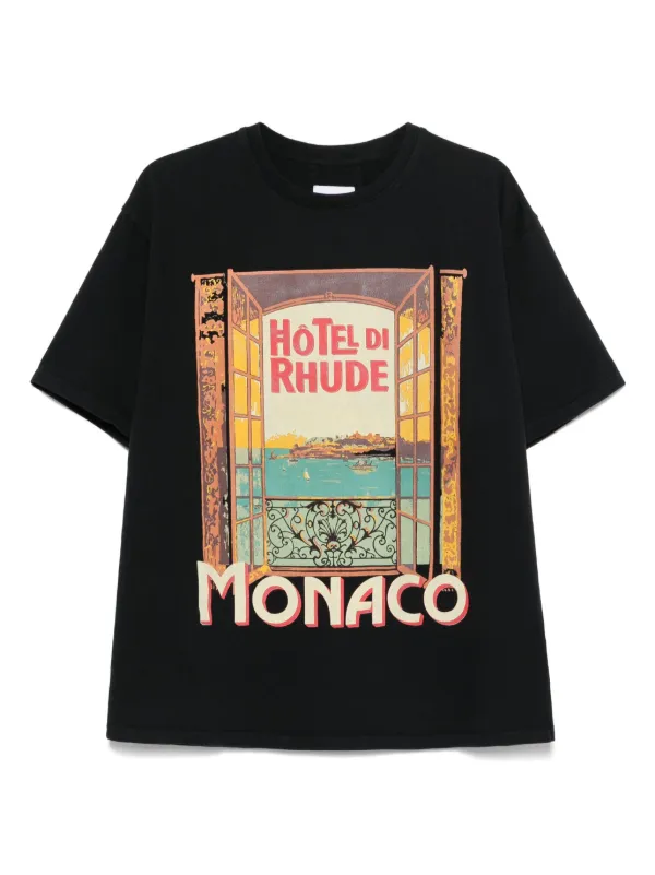 【関税込み】Rhude ブラック Hotel Di Monaco Tシャツ HOTEL DI MONACO TEE – R H U D E
