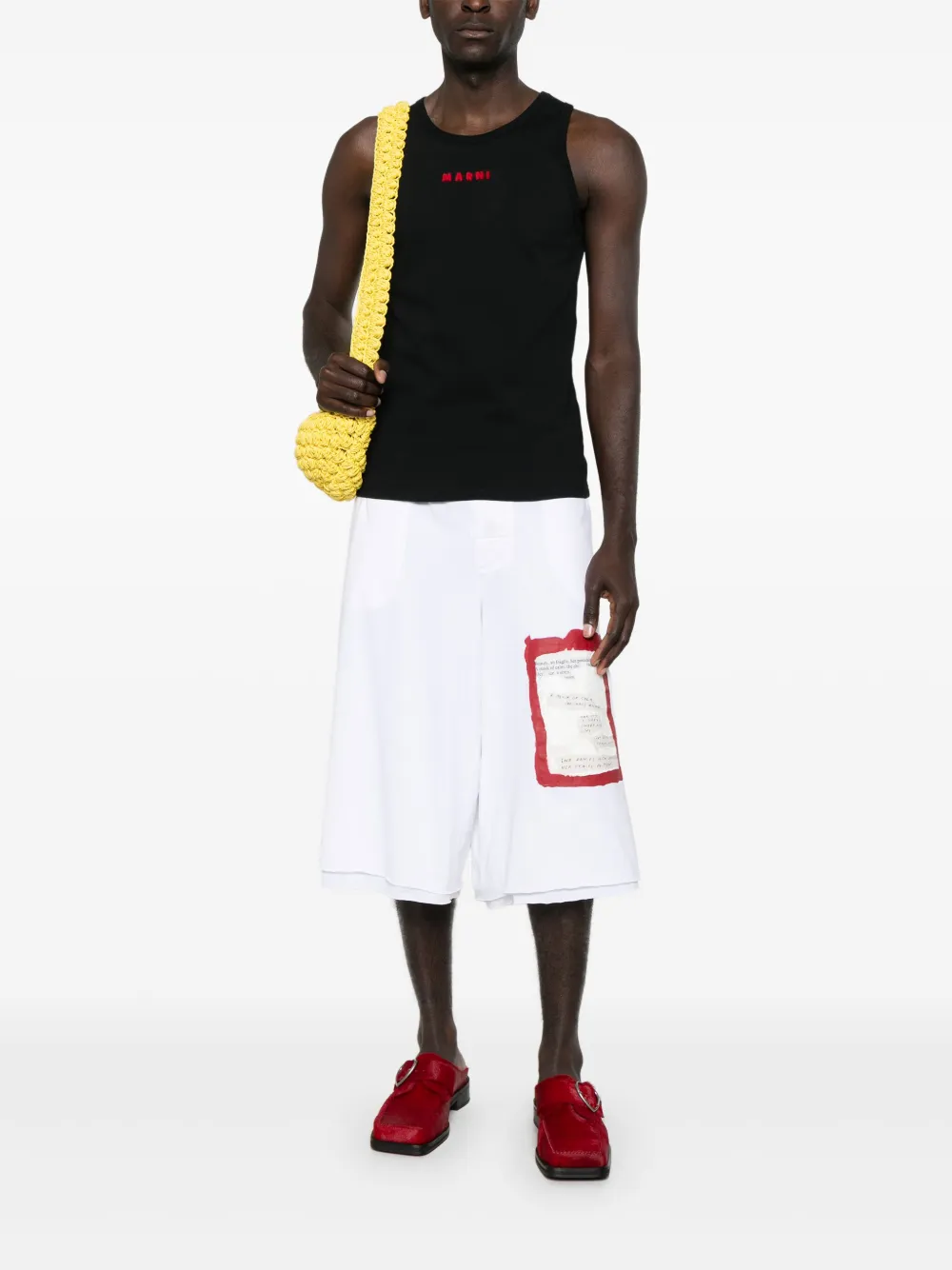 Marni logo-embroidered tank top - Zwart