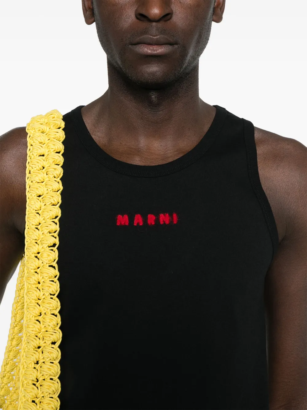 Shop Marni Logo-embroidered Tank Top