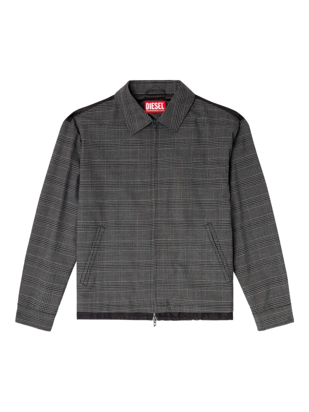 Diesel J-Ting geruit shirtjack met rits Grijs