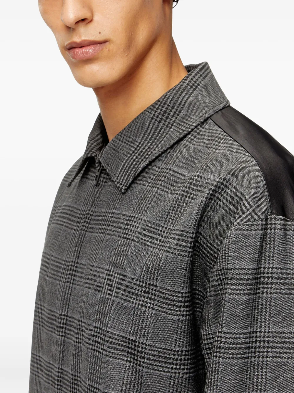 Diesel J-Ting geruit shirtjack met rits Grijs