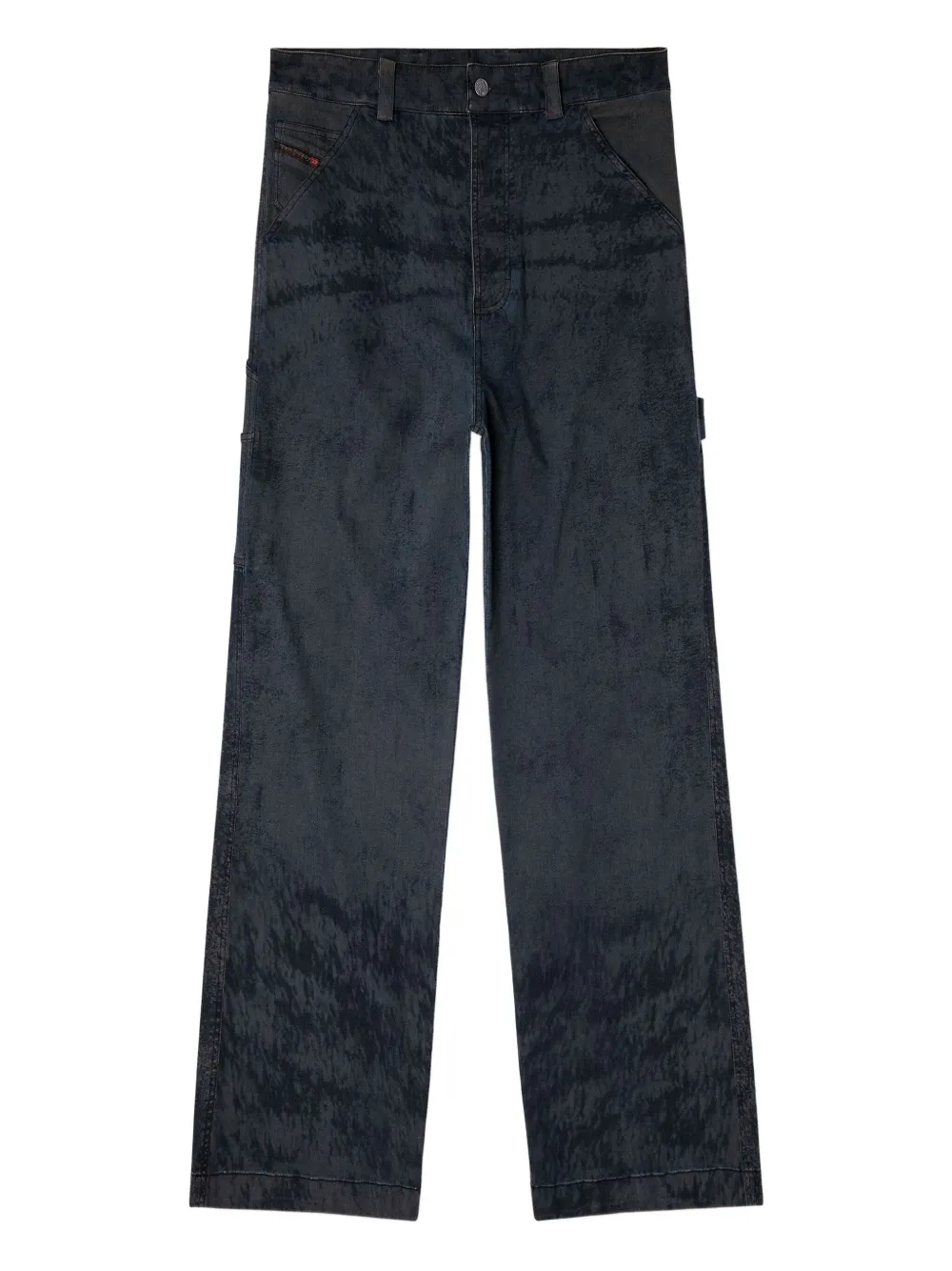 Diesel paint-splatter utility-pocket trousers Zwart