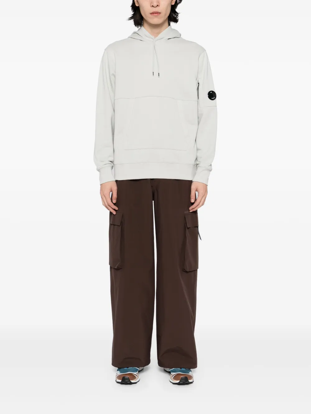 C.P. Company Fleece hoodie met reliëf Grijs