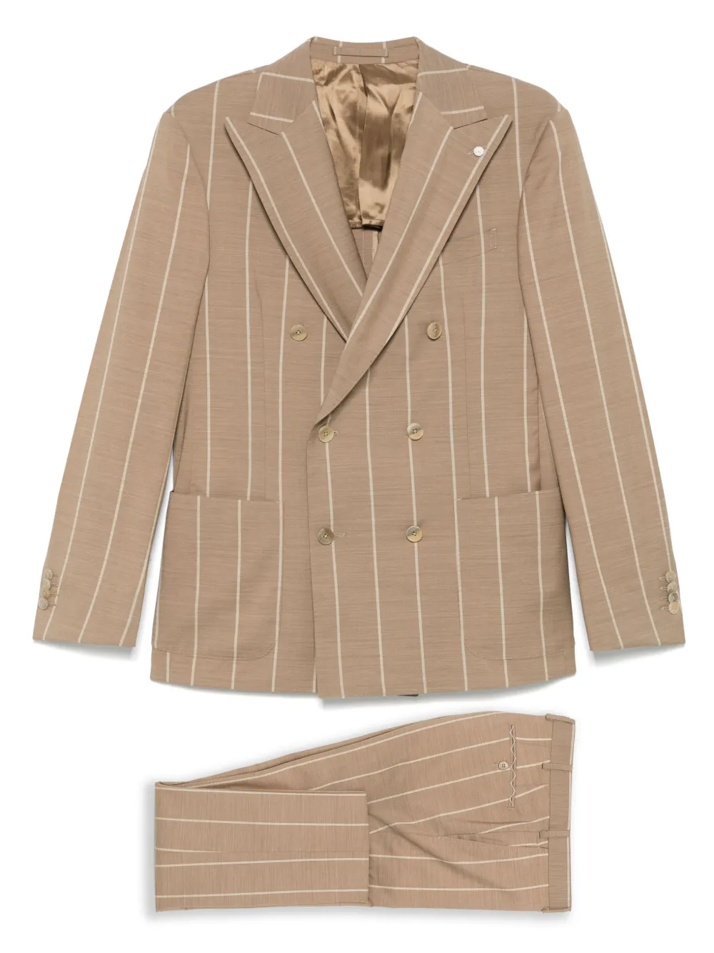 LUIGI BIANCHI MANTOVA striped suit | Brown | Image 1