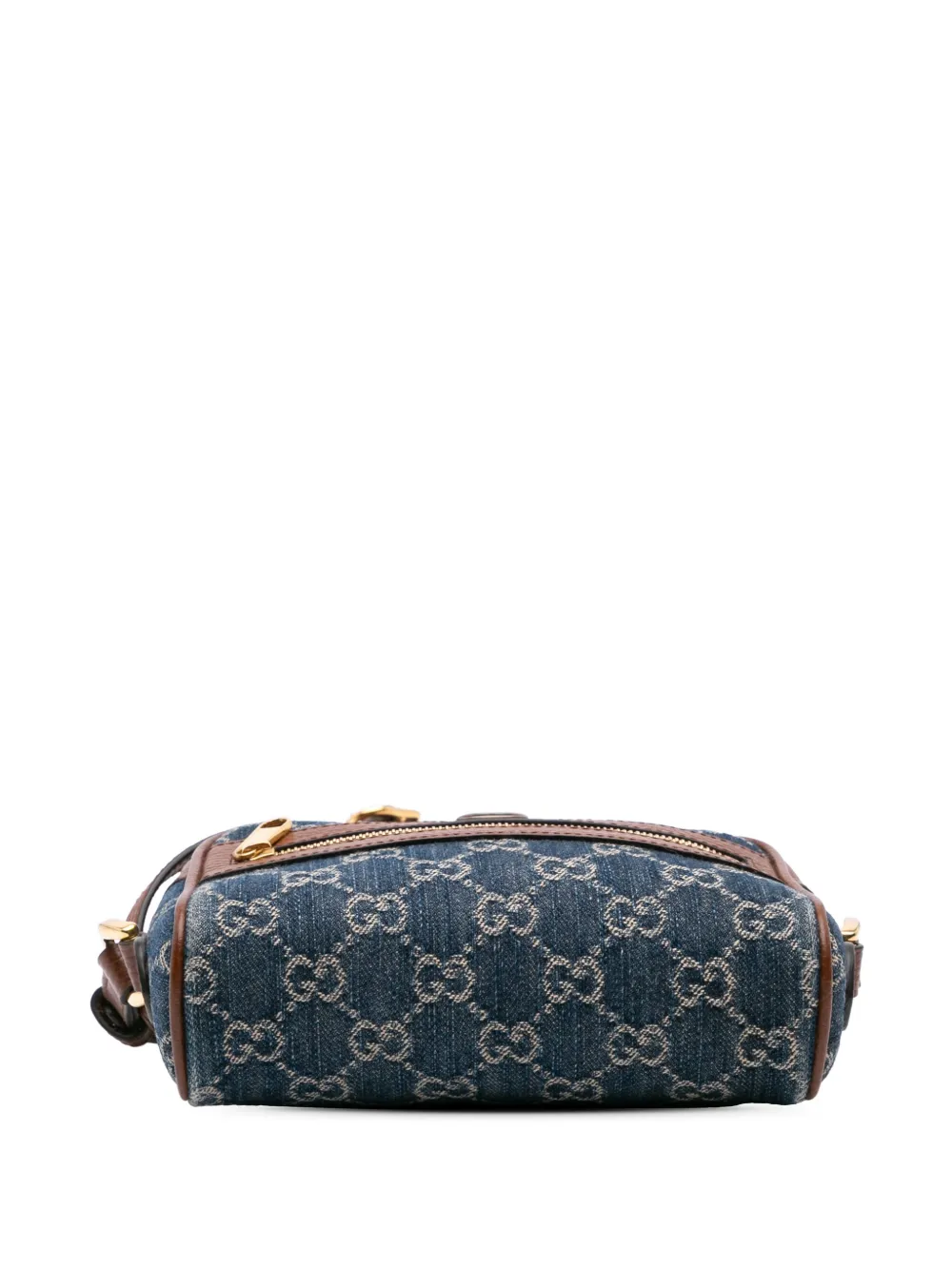Pre-owned Gucci 2016-present Mini Gg Denim Ophidia Crossbody Bag In Blue