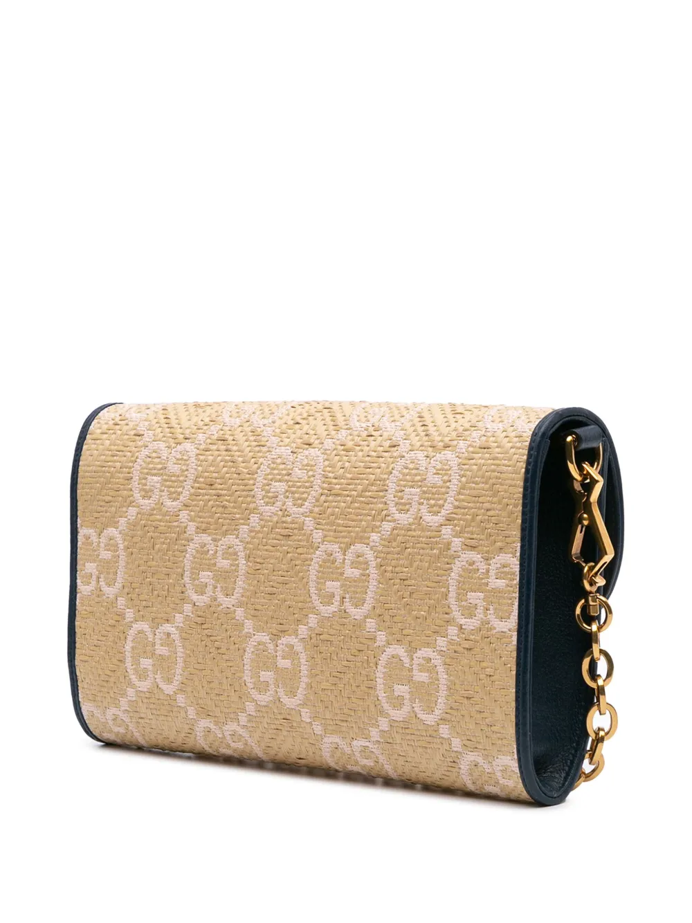 Gucci Pre-Owned 2016-2024 Small GG Raffia Horsebit 1955 satchel | Pre-Owned | Image 2