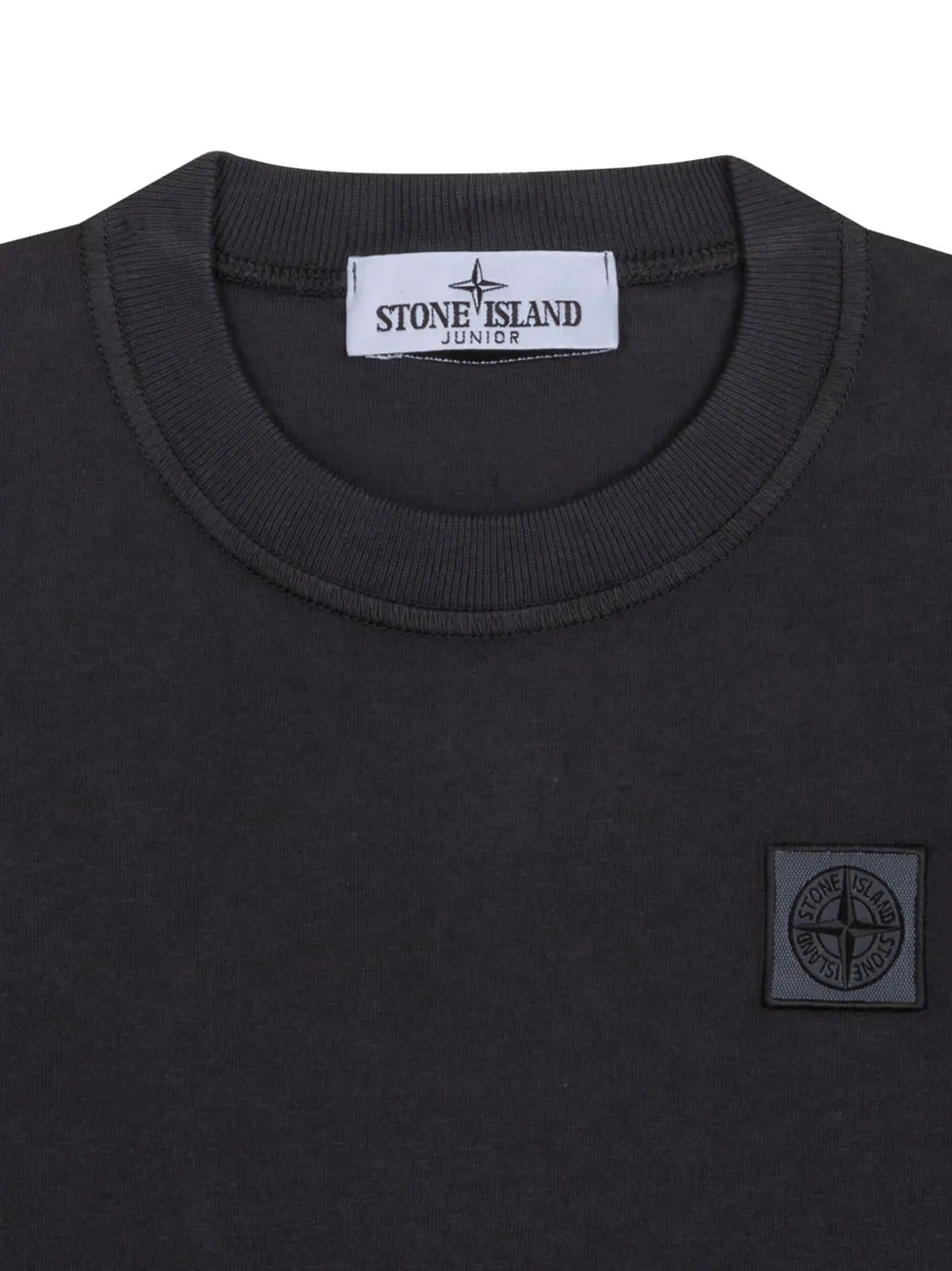 Stone Island Junior T-shirt met logopatch Zwart