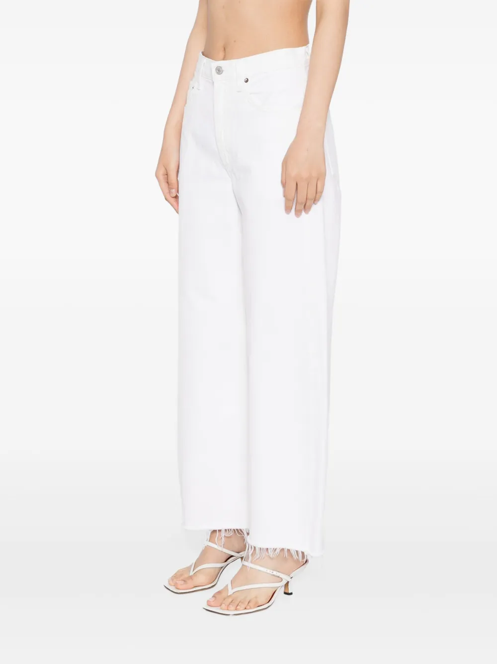 Shop Agolde Low Curve Fray Jeans In White