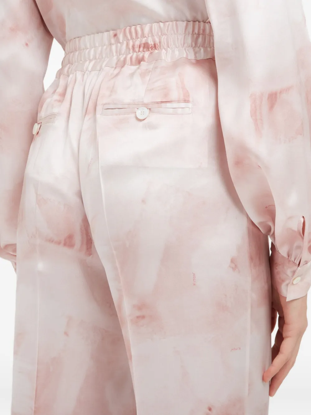 Kiton Zijden broek Roze