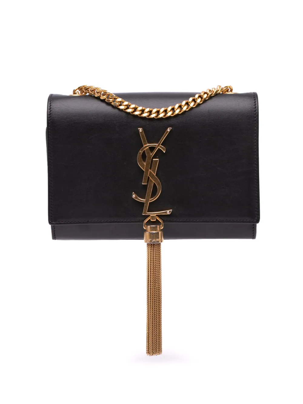 Saint Laurent Pre-Owned 2016 スモール レザー モノグラム ケイト タッセル ショルダーバッグ - ブラック Saint Laurent Pre-Owned 2016 スモール レザー モノグラム ケイト タッセル ショルダーバッグ - ブラック