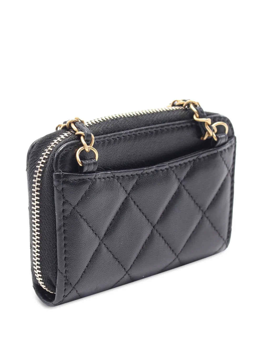 CHANEL Pre-Owned 2021 Mini Lambskin Pearl Crush Card Holder On Chain shoulder bag | Pre-Owned | Image 2
