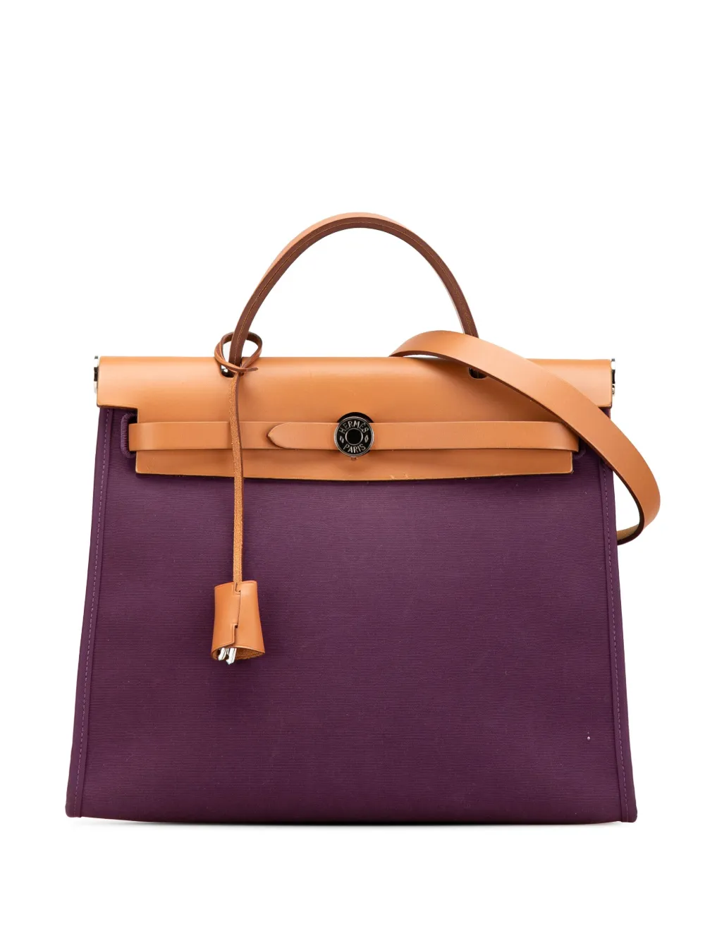 Hermès Pre-Owned 2012 トワル エールバッグ ジップ 31 サッチェルバッグ - パープル Hermès Pre-Owned 2012 トワル エールバッグ ジップ 31 サッチェルバッグ - パープル