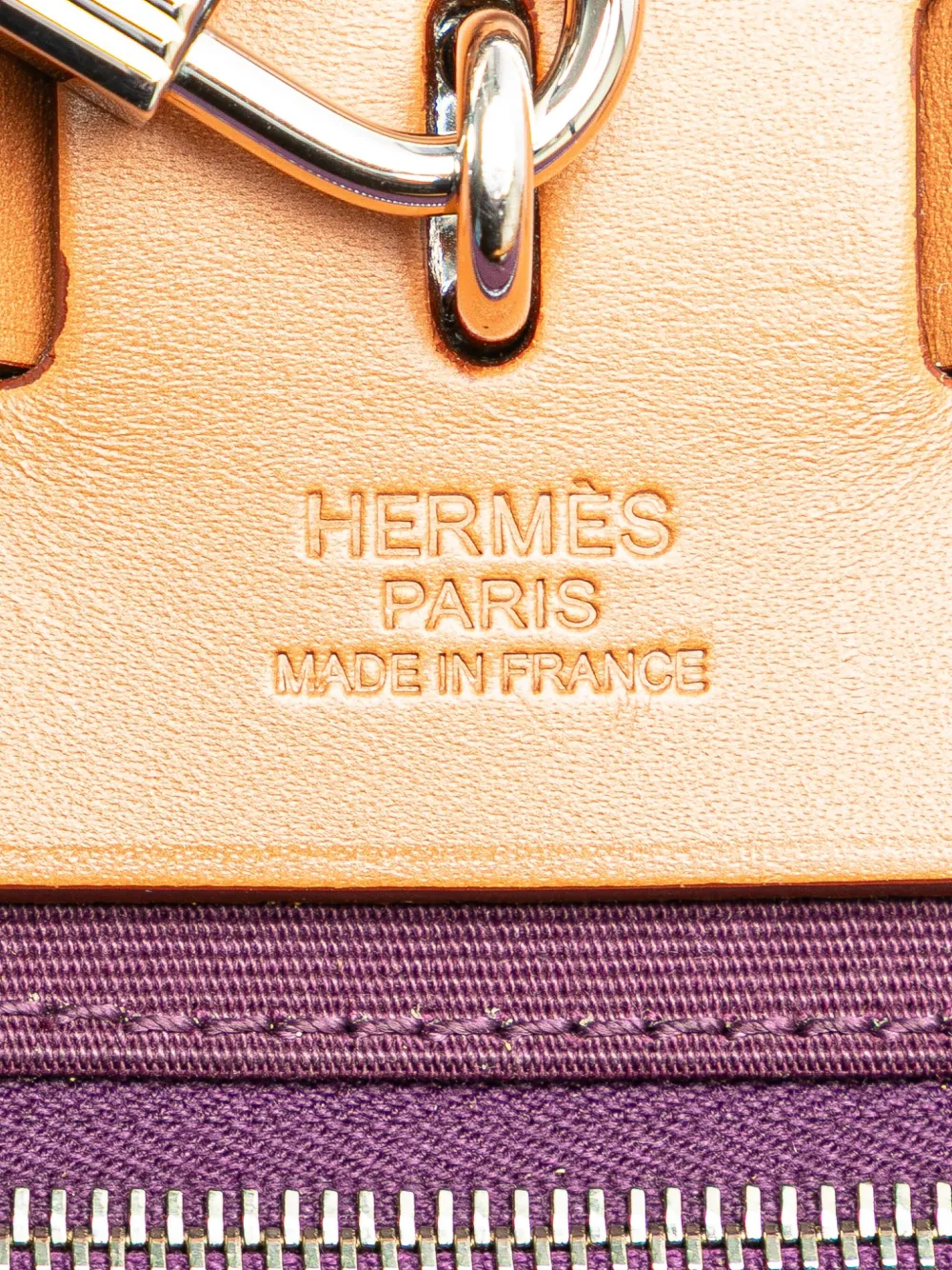 Pre-owned Hermes 2012 Toile Herbag Zip 31 Satchel In Purple