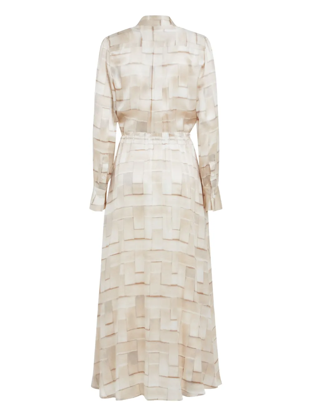 Kiton Zijden midi-jurk Beige