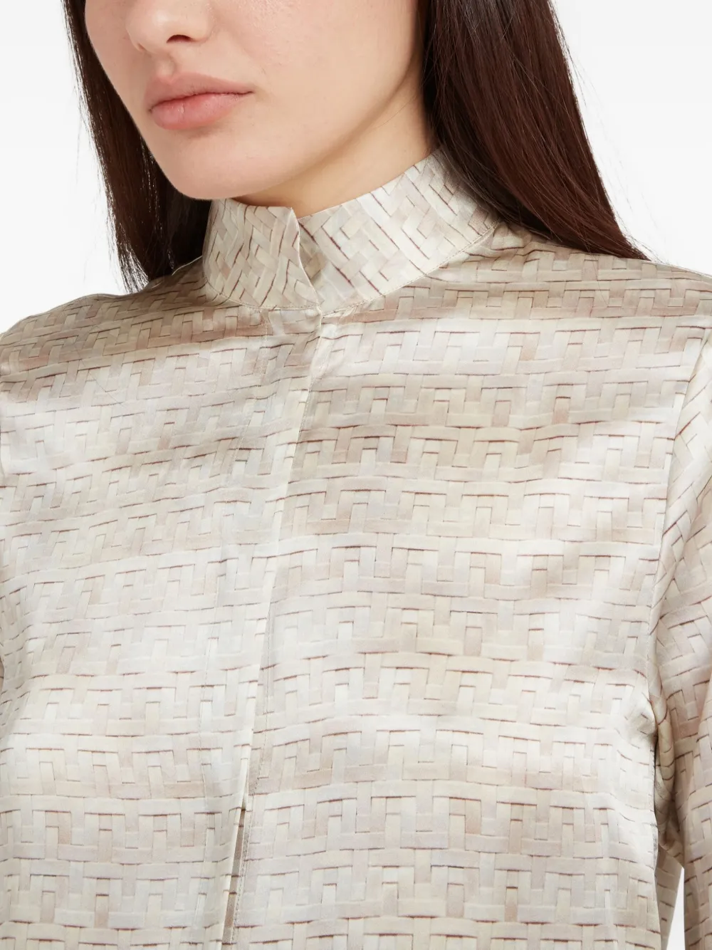 Kiton Zijden blouse Beige