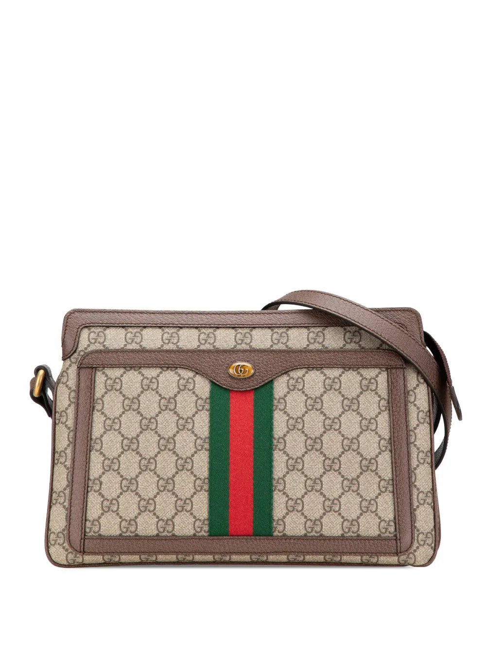 Gucci Pre-Owned Borsa a tracolla Ophidia media in tessuto GG Supreme con decorazione Web 2016 a oggi | marrone | Image 1