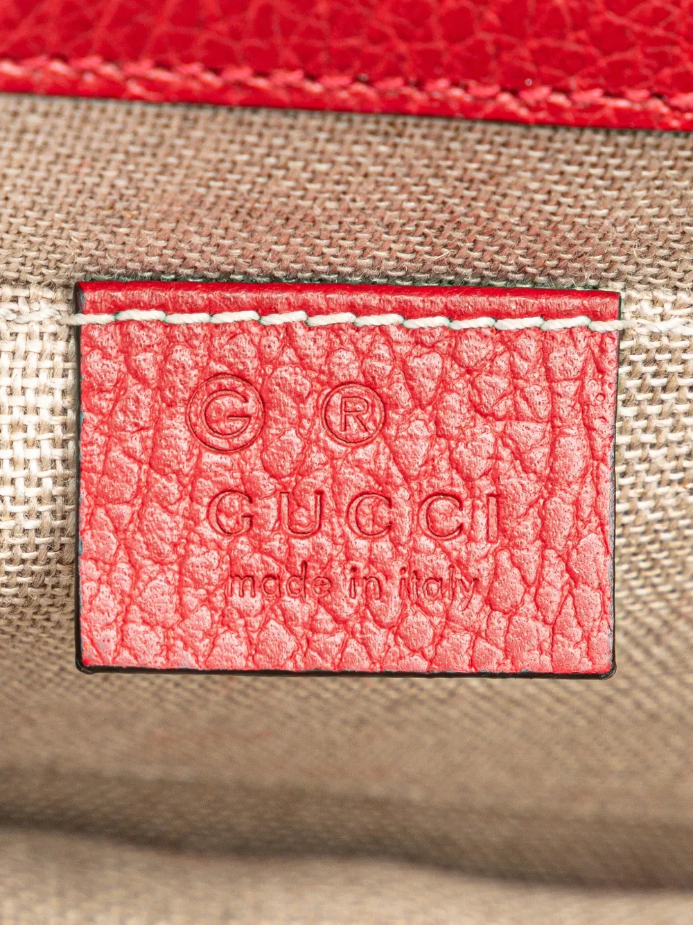 Pre-owned Gucci 2016-2024 Small Dollar Calfskin Interlocking G Crossbody Bag In Red