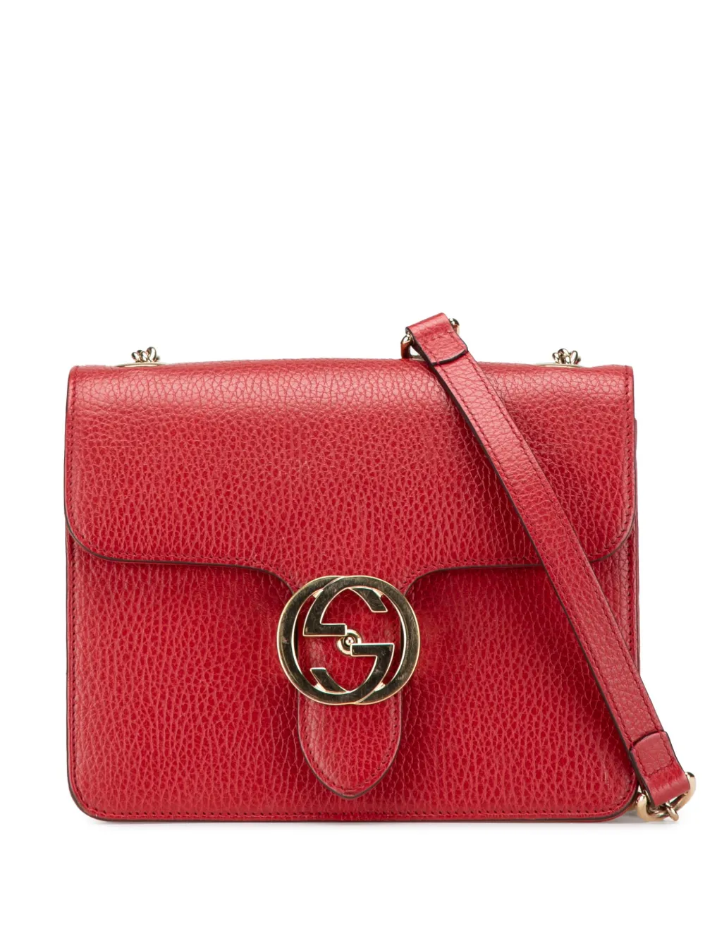 Gucci Pre-Owned 2016-2024 スモール ダラー カーフスキン インターロッキングG ショルダーバッグ - レッド Gucci Pre-Owned 2016-2024 スモール ダラー カーフスキン インターロッキングG ショルダーバッグ - レッド