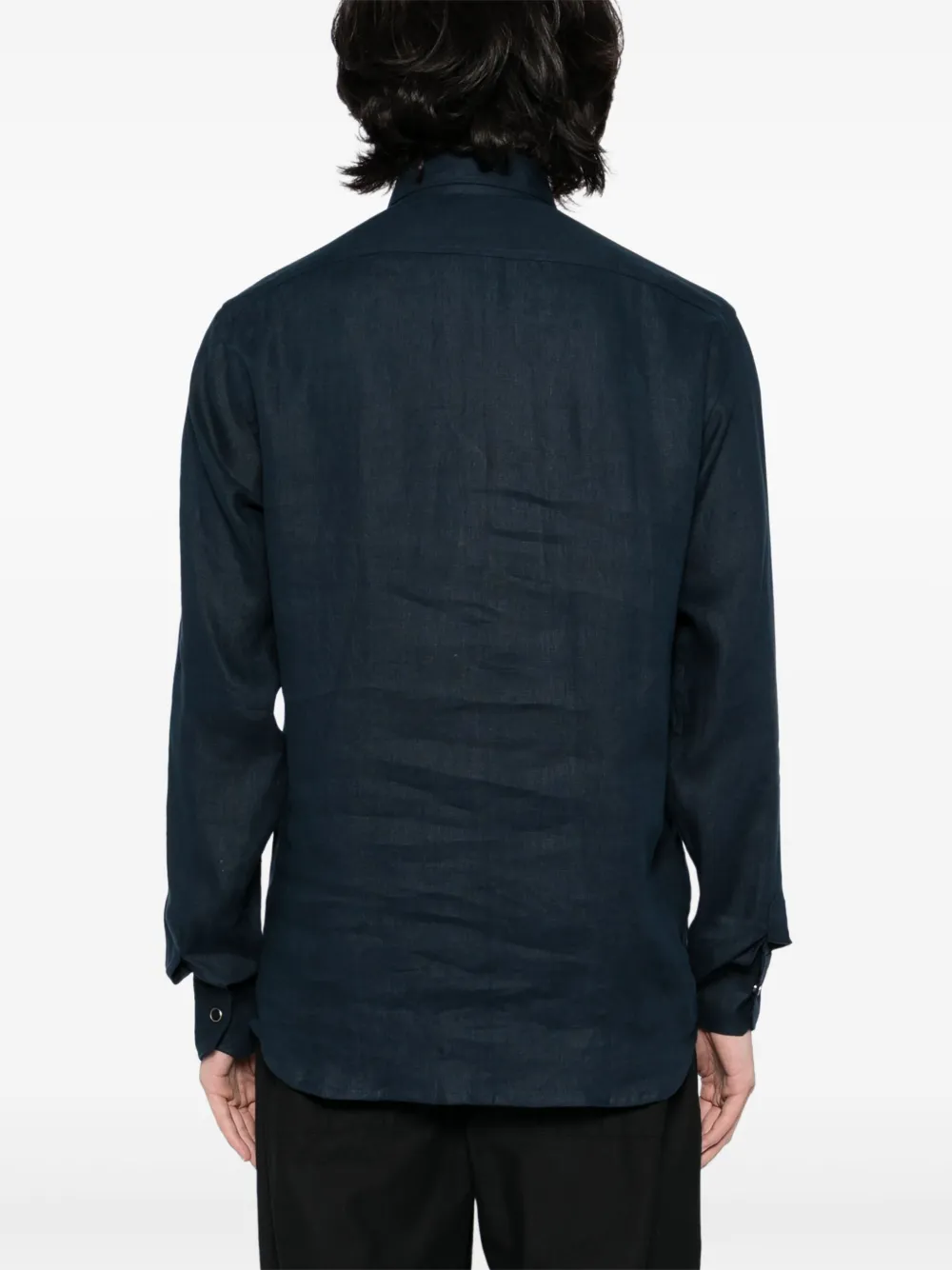 Shop Kiton Linen Shirt