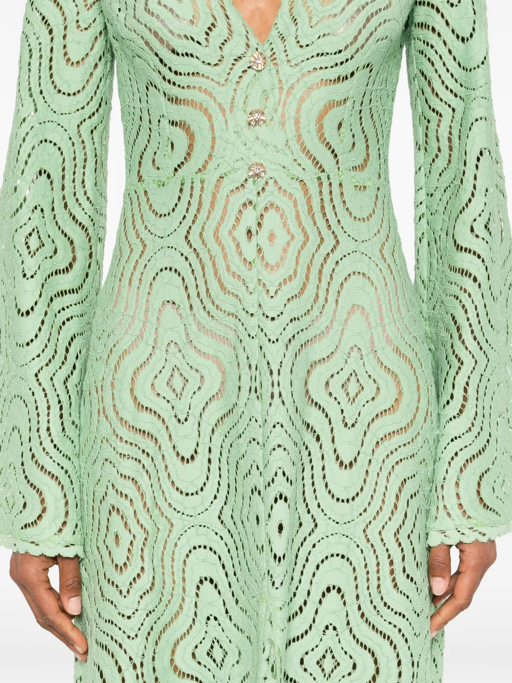 MOOS STUDIO Maxi-jurk met kant Groen