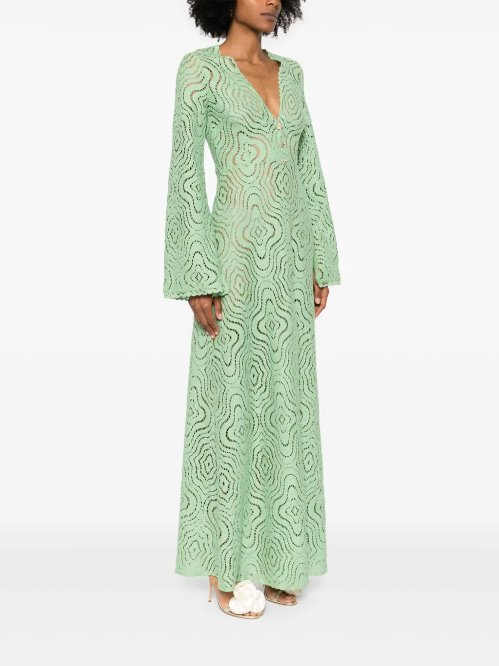 MOOS STUDIO Maxi-jurk met kant Groen