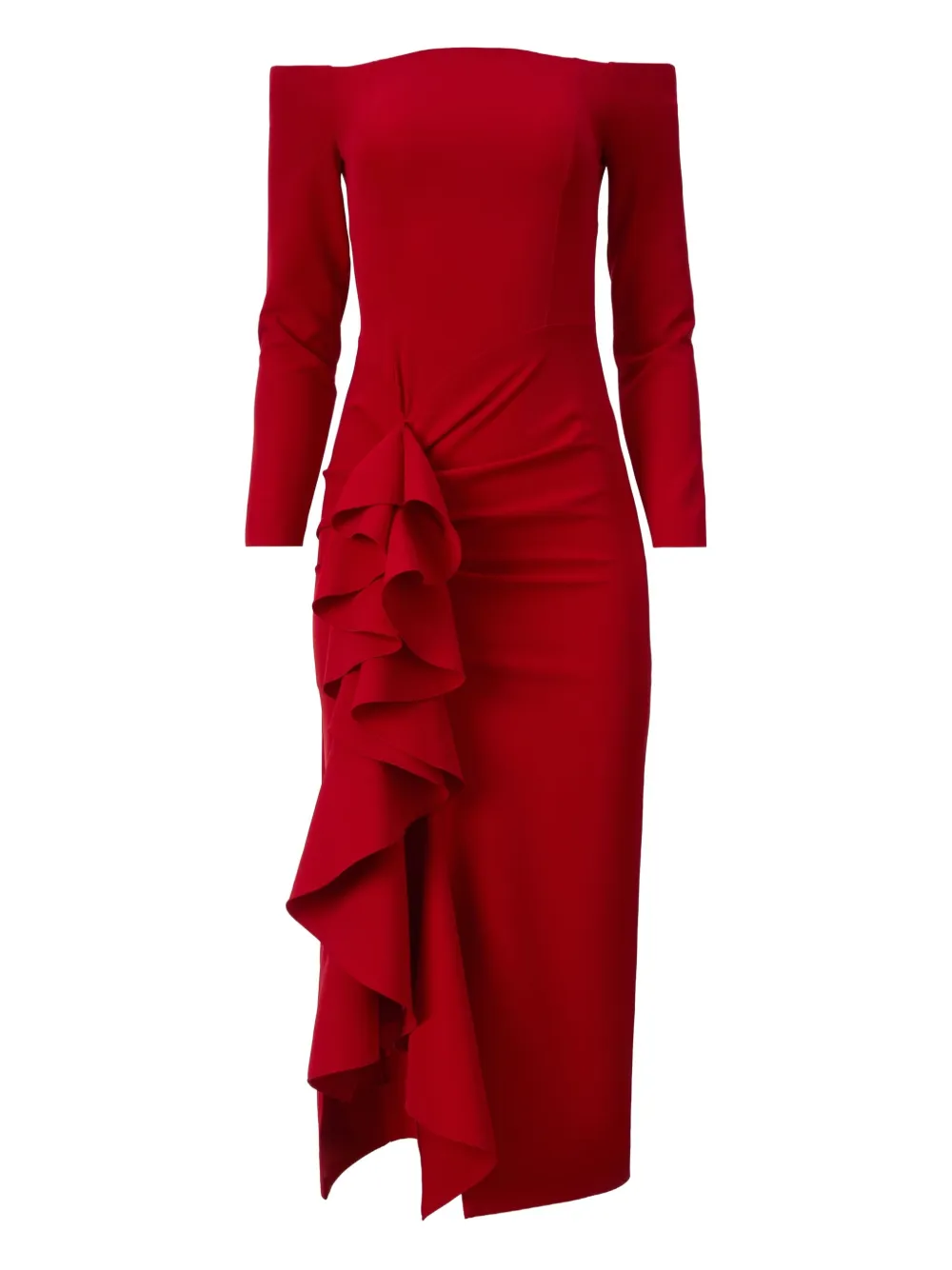 MOOS STUDIO off-shoulder midi dress | Red | Image 1