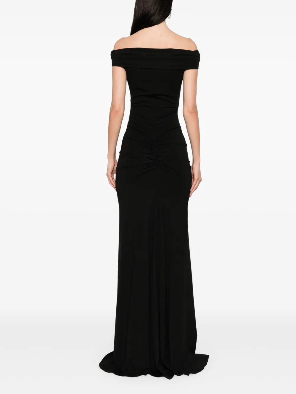 MOOS STUDIO Off-shoulder maxi-jurk Zwart