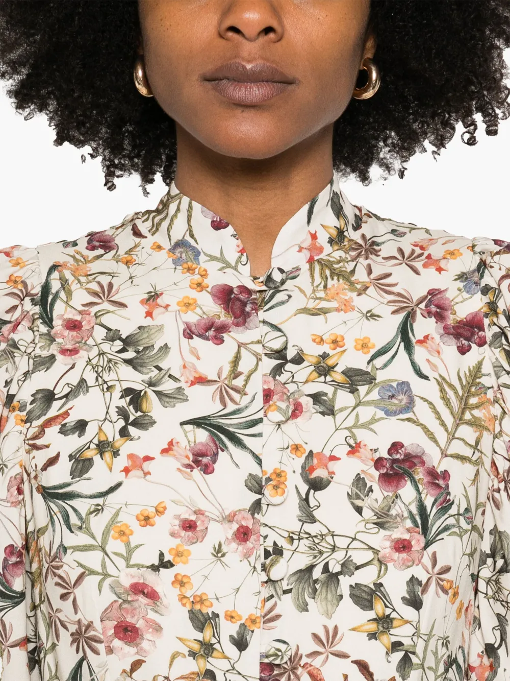 MOOS STUDIO Jardin de Fleurs maxi-jurk Beige