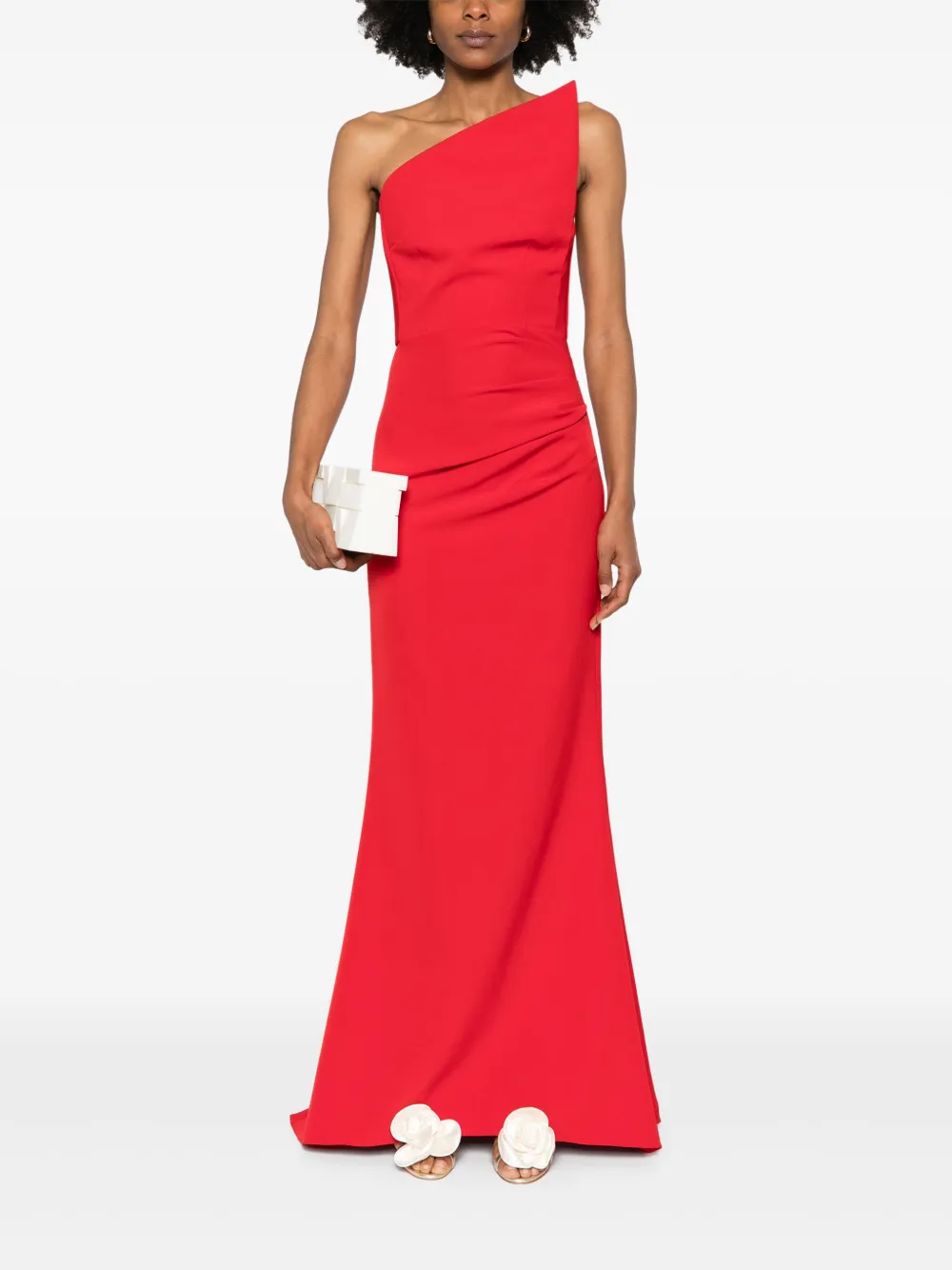 MOOS STUDIO Maxi-jurk met asymmetrische hals - Rood