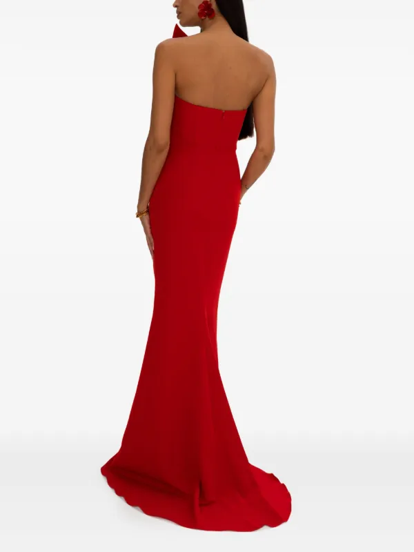 strapless open back dress Paloma One Shoulder Draped Mini Dress in Red main image 1