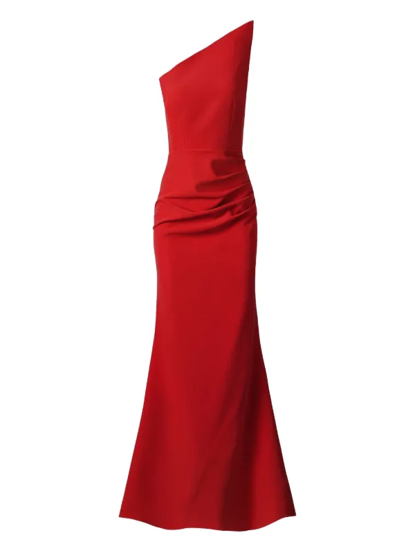 MOOS STUDIO asymmetric-neck Maxi Dress | Red