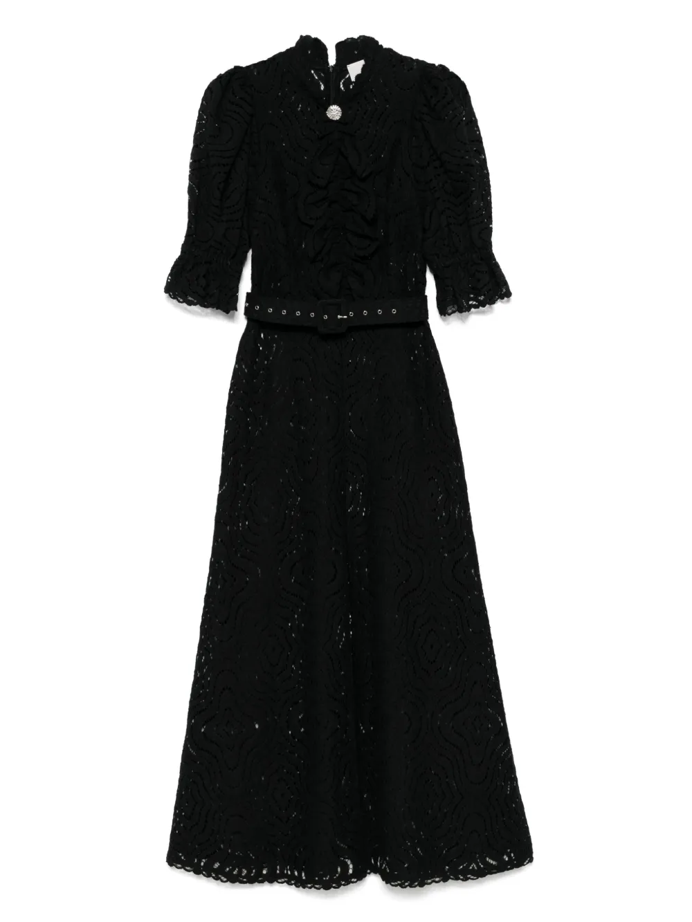 MOOS STUDIO vestido largo con encaje | negro | Image 1