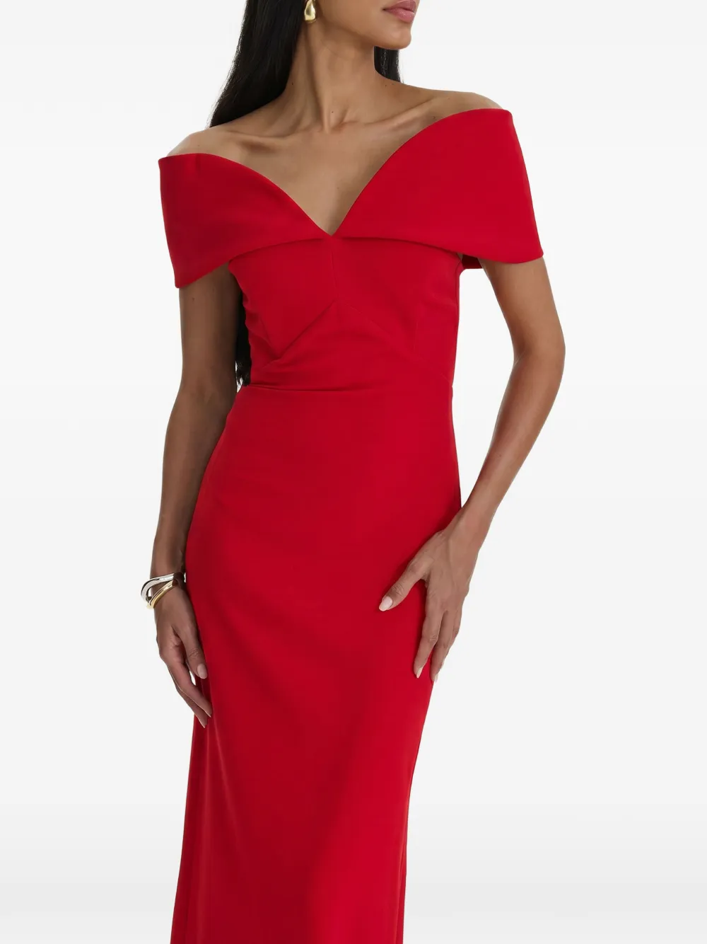 MOOS STUDIO Abito lungo smanicato - Rosso