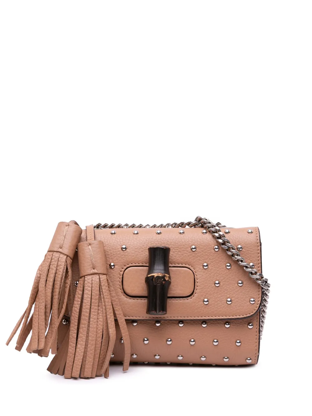 Gucci Pre-Owned 2016-2024 Small Leather Studded Miss Bamboo crossbody bag - Marrone