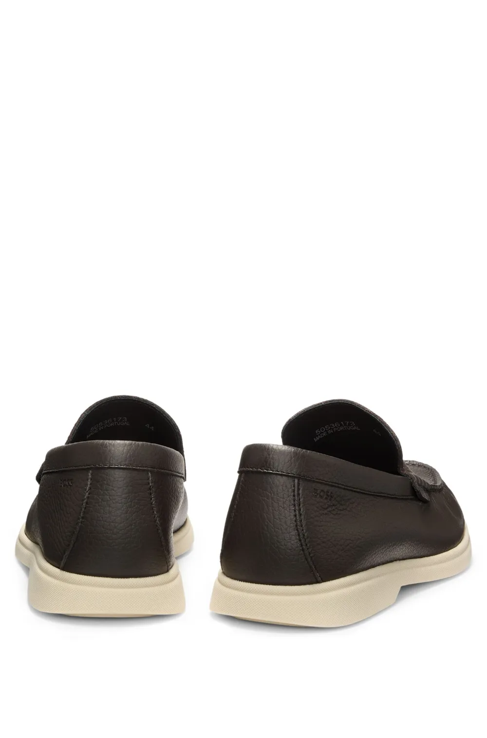 BOSS Leren loafers - Bruin