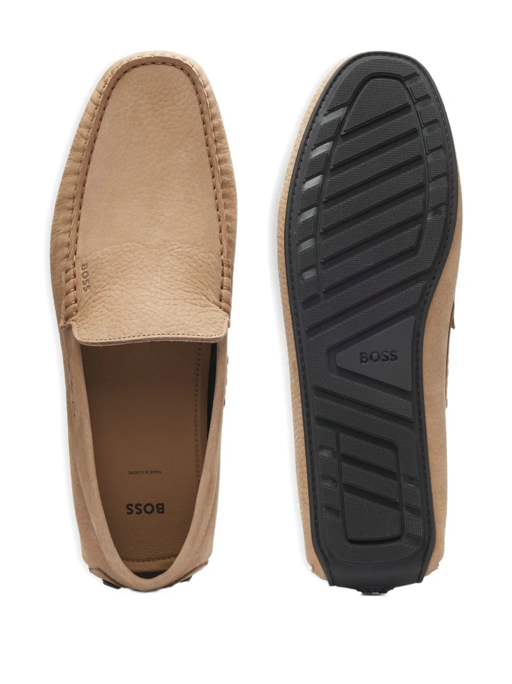 BOSS leather loafers Neutrals