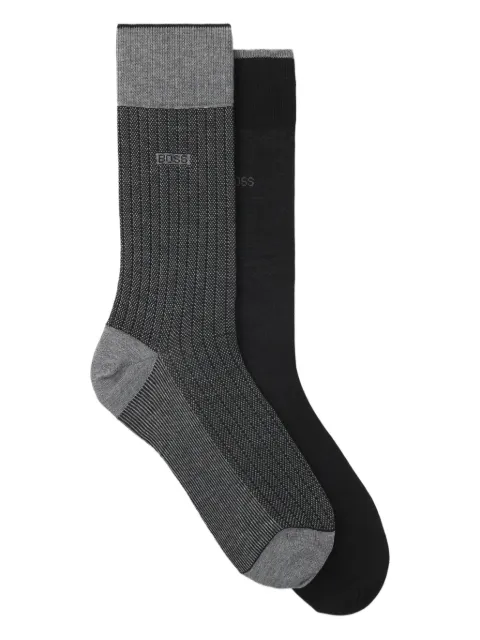 BOSS Par de meias caneladas
