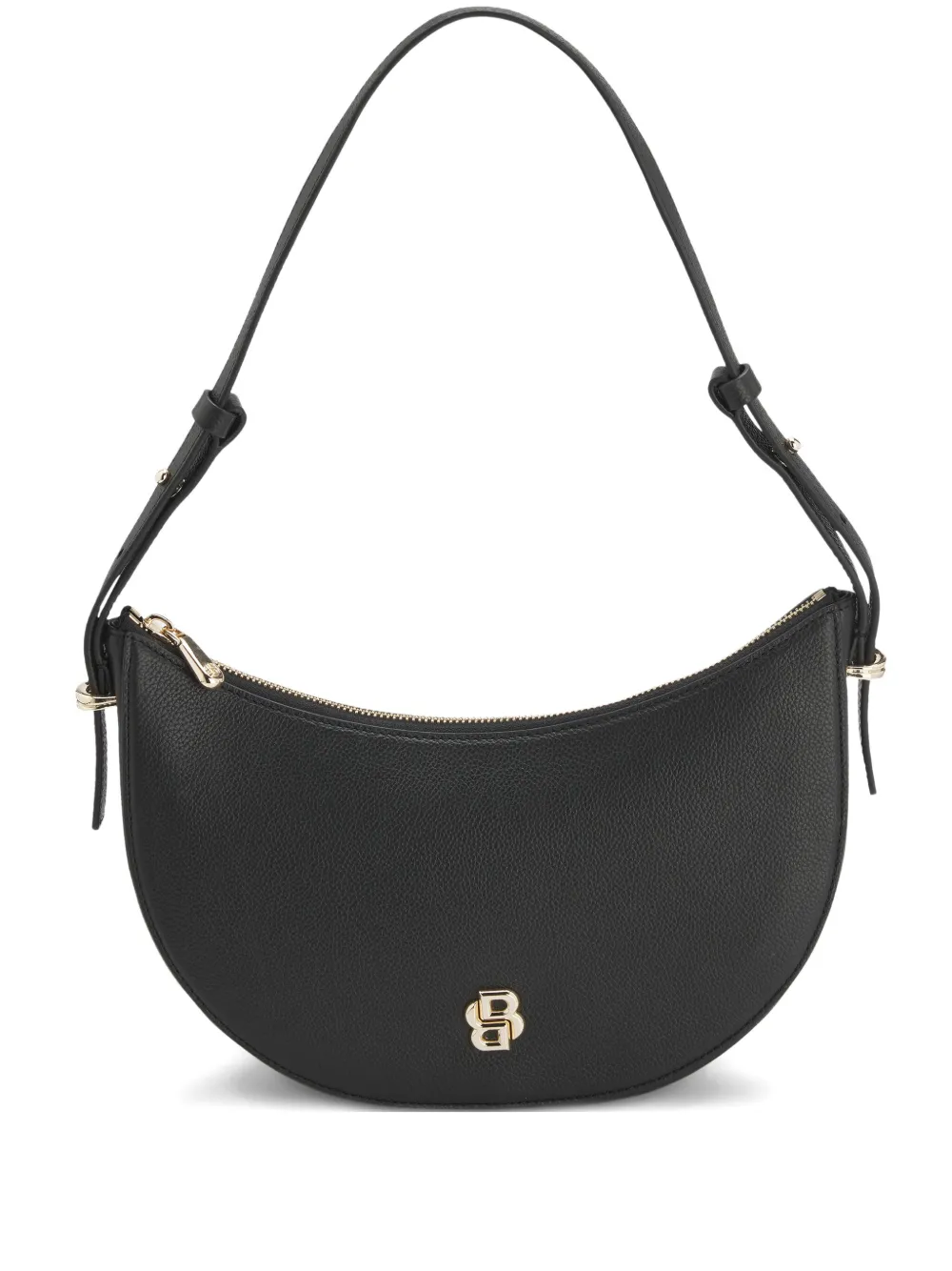 BOSS Leren shopper Zwart