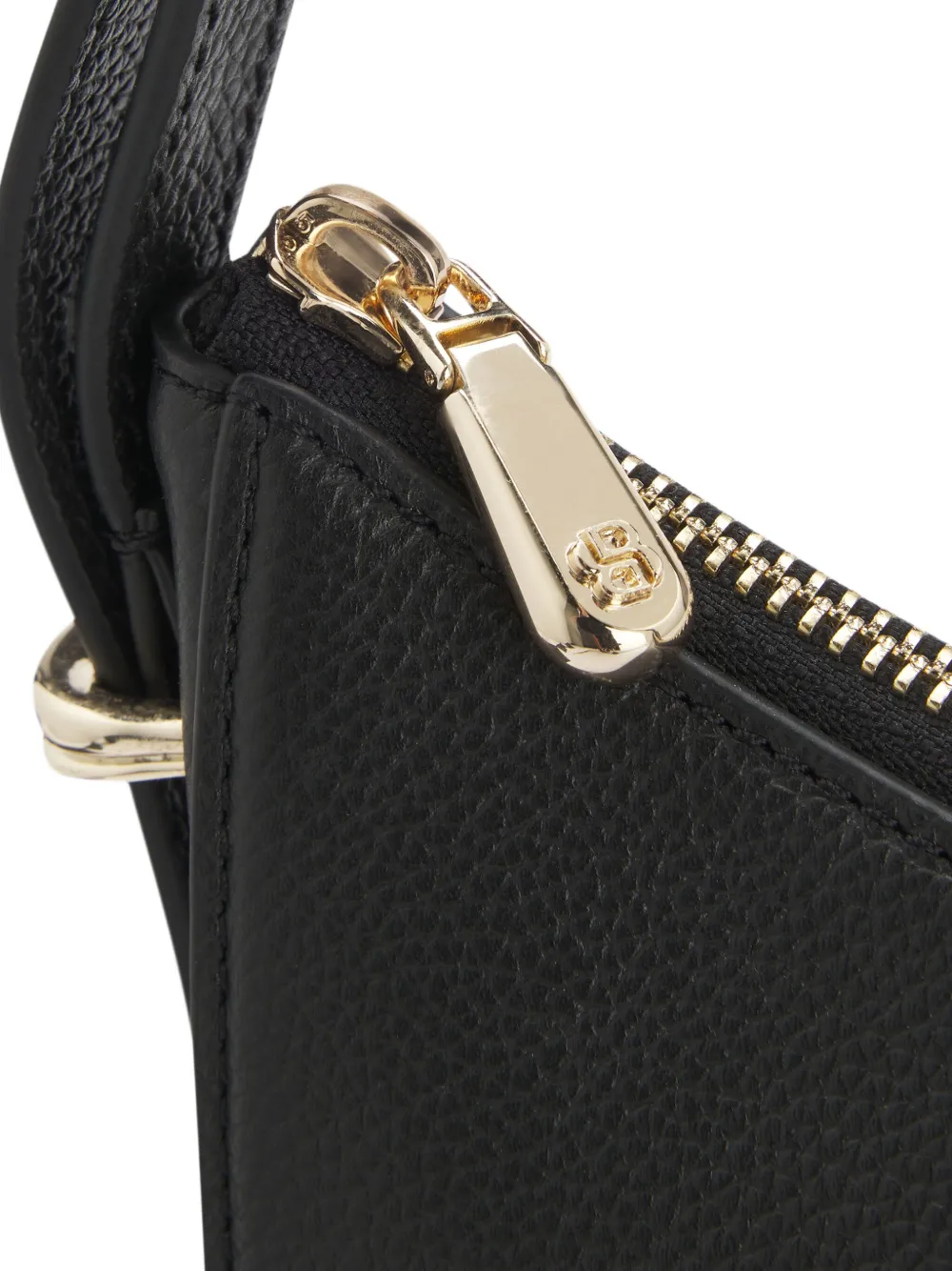 BOSS Leren shopper Zwart