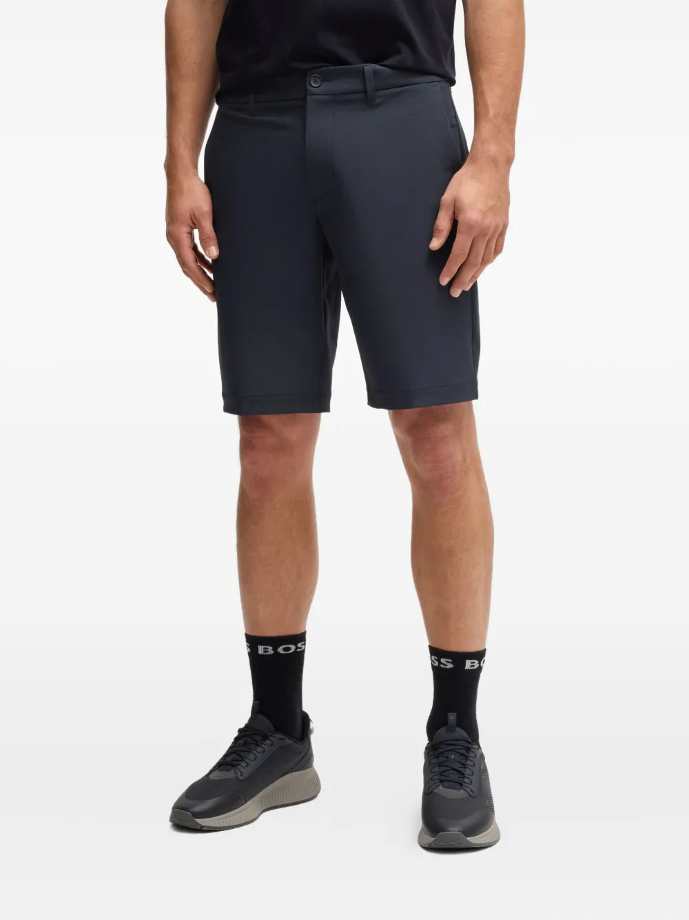 BOSS Shorts met logoprint - Blauw