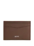 BOSS pebbled leather cardholder - Brown