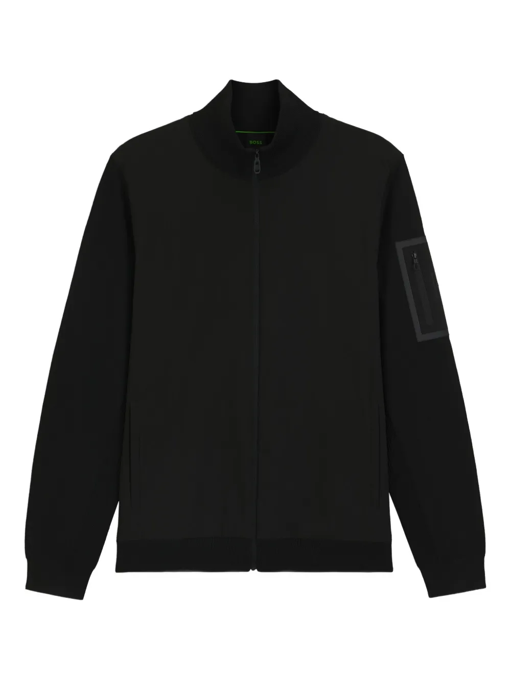Hugo Boss Zip-up Sweater In Black