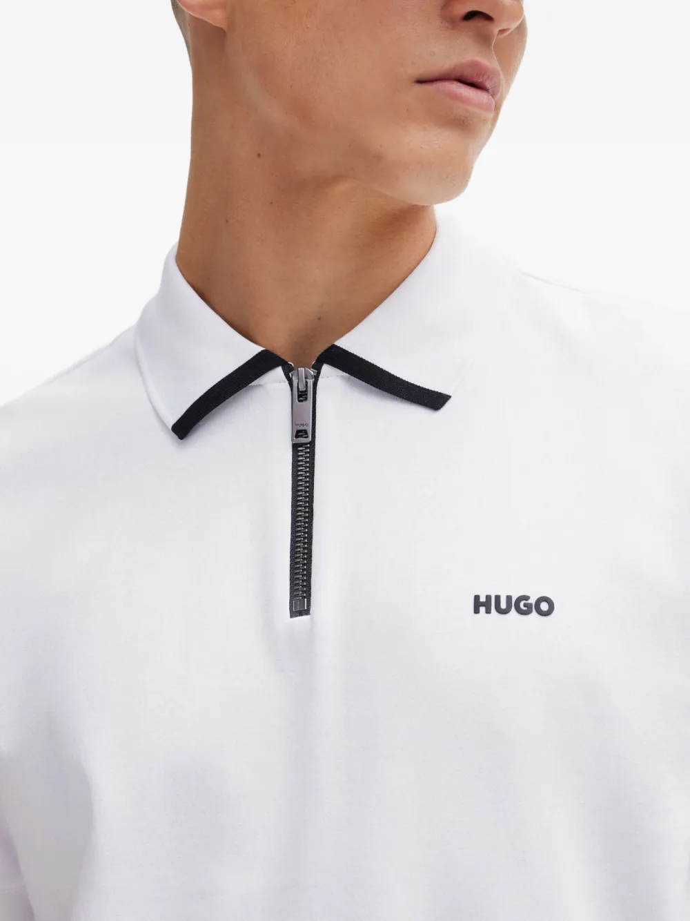 HUGO Poloshirt met rits Wit