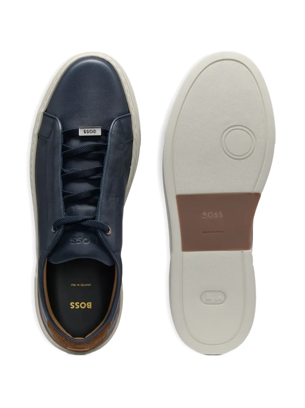 BOSS leather sneakers Blue