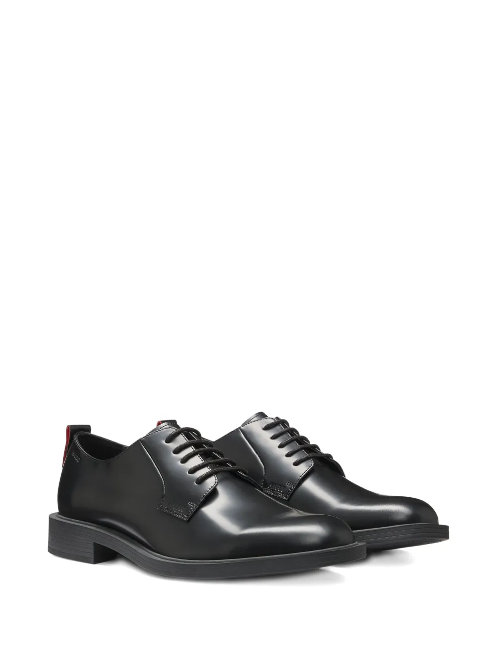 HUGO Leren derby schoenen Zwart