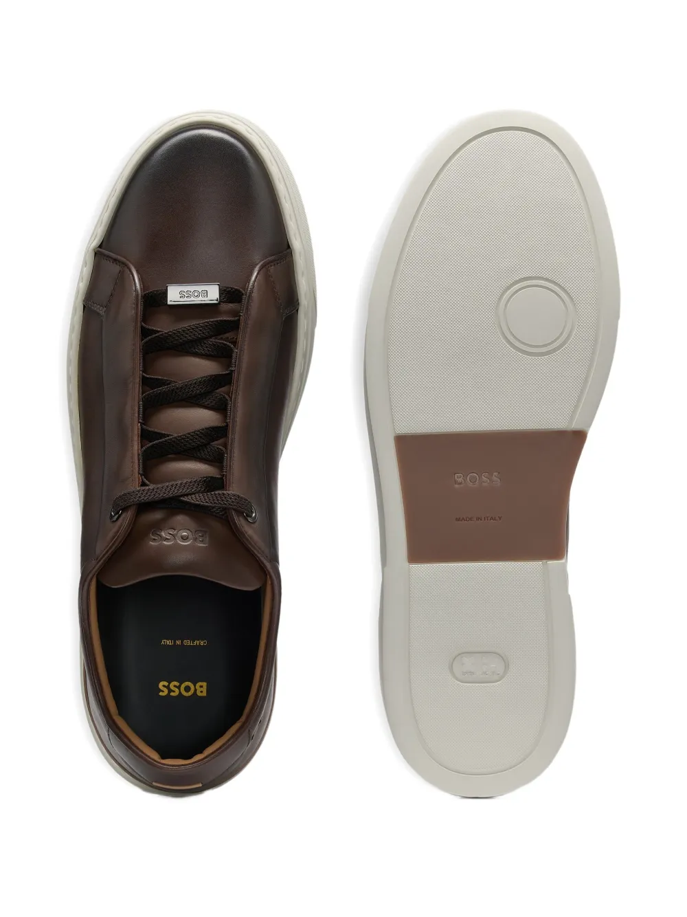 BOSS logo-plaque sneakers Brown